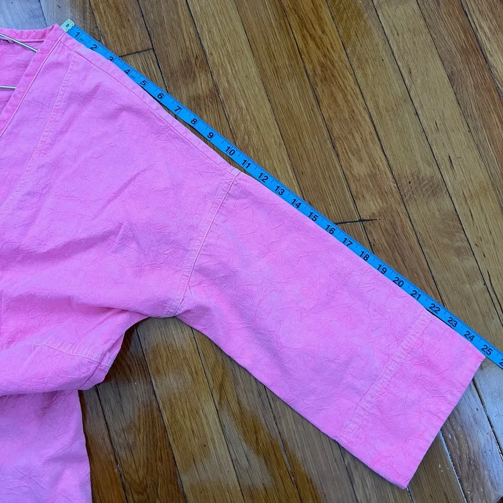 APIECE APART Hot Pink Patchwork Cotton Canvas Open Cardigan Jacket Size M / L - Image 15