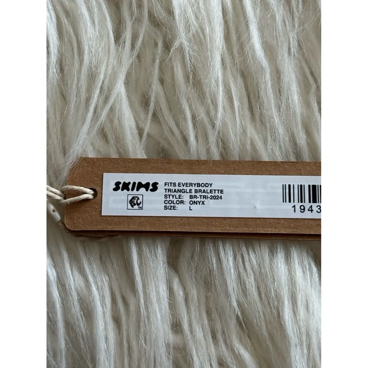 Skims Fits Everybody Triangle Bralette Onyx Size Large - Image 8