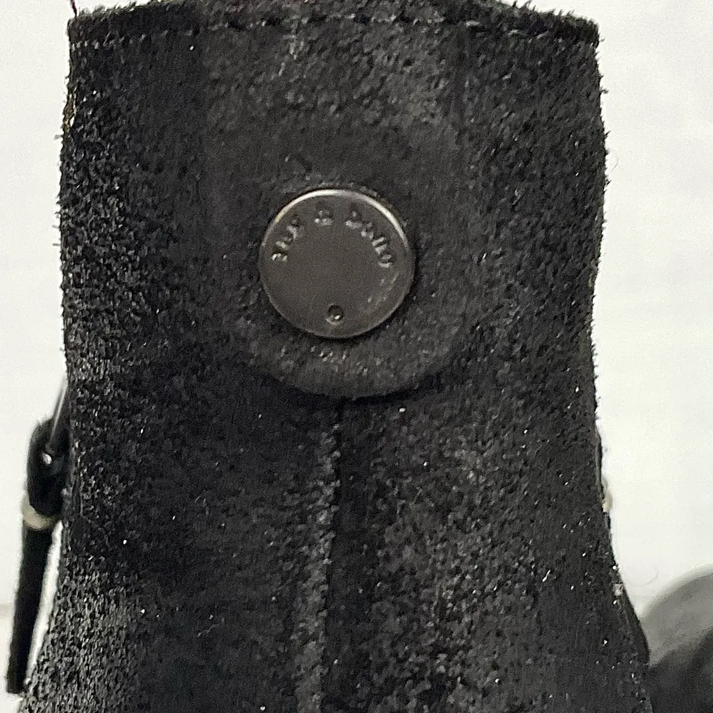Rag & Bone Black Suede Leather Margot Boot Sz 39 Ankle Booties Distressed - Image 5