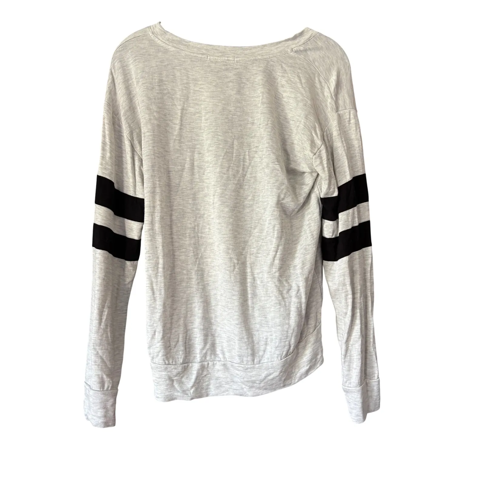 Nine Britton Women's V-Neck Long Sleeve Top Gray with‎ Black Stripes Size S - Image 2