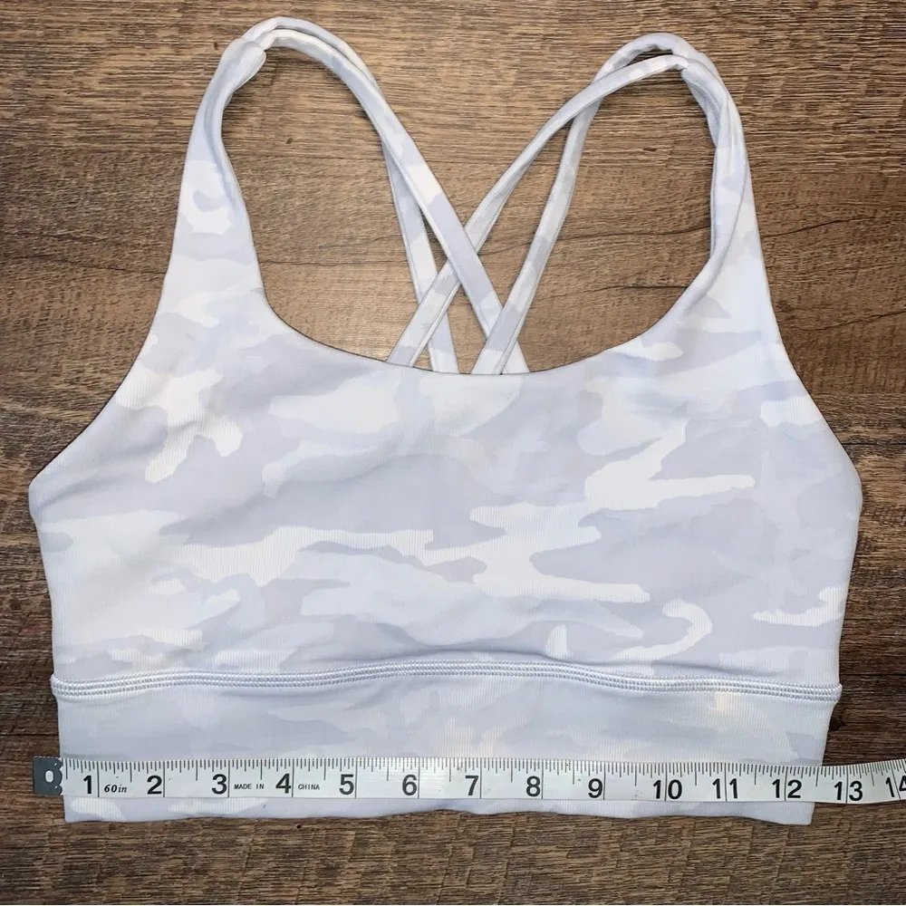 Lululemon  Energy Longline Grey Camouflage Sports Bra Size 6 - Image 2