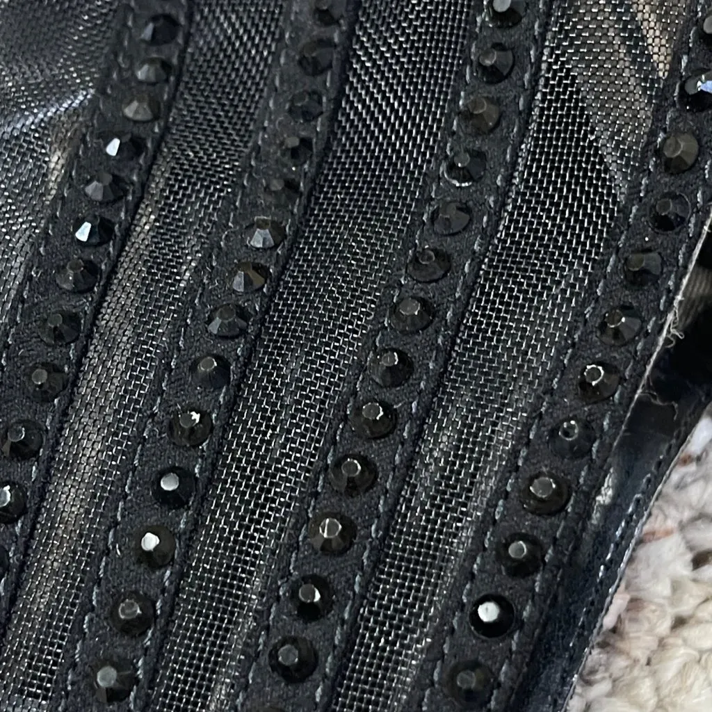 Nine West Alderson 4" Heel Mesh Rhinestone Black Size 6.5 Strappy - Image 7