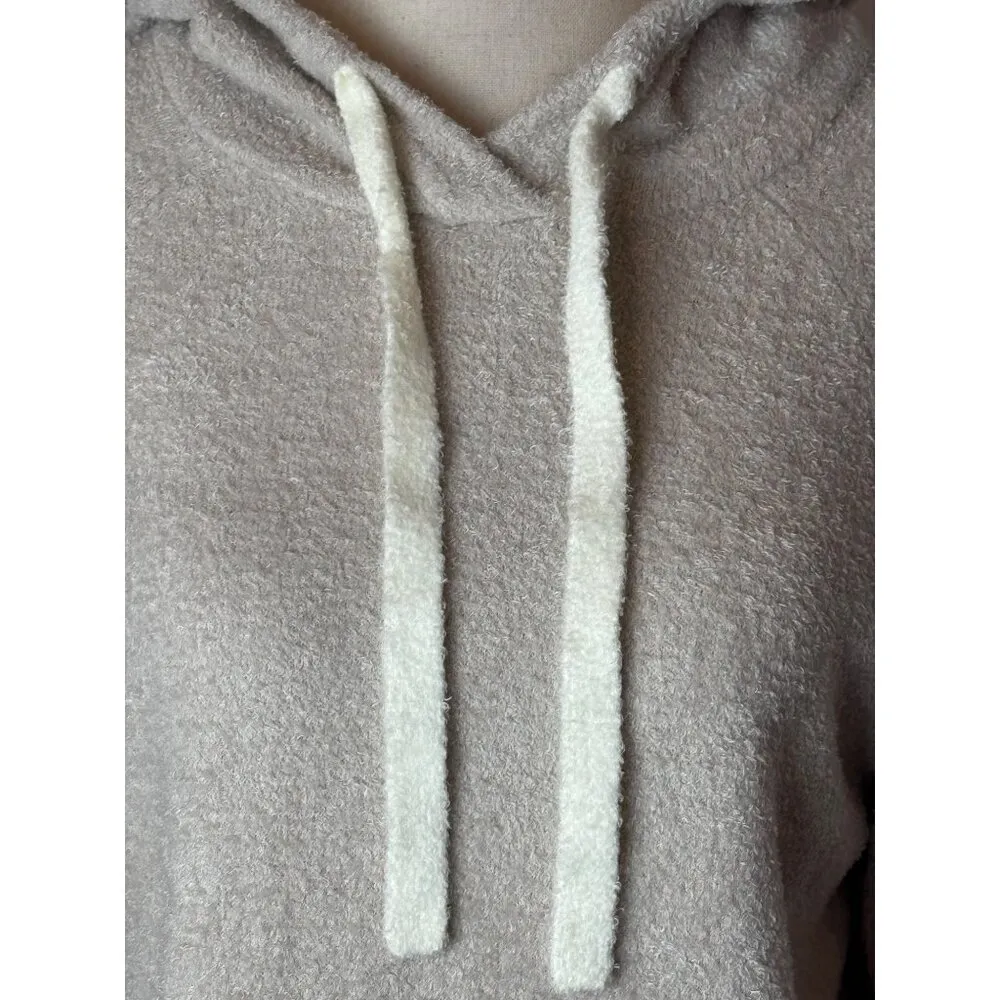 Barefoot Dreams Sweater Women Small Tan Knit CozyChic Lite Hooded Pullover - Image 9