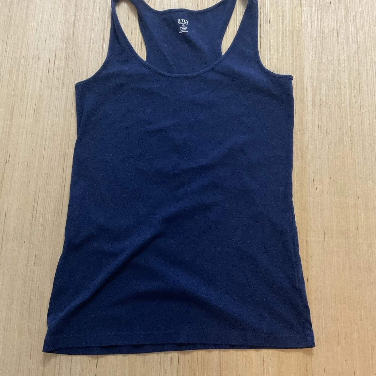 A.N.A Lot 2 Razorback Tank Tops Blue White Striped Navy XL Sleeveless - Image 8