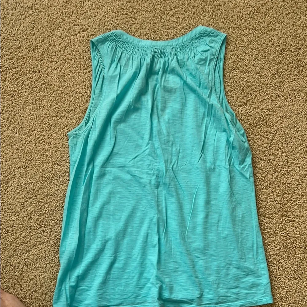 Lilly Pulitzer Blue Sleeveless Relaxed Tank Top - Image 3