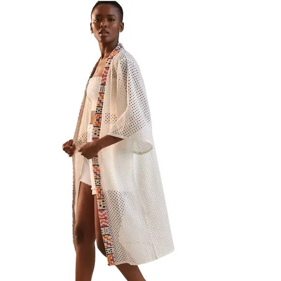 Anthropologie‎ Maeve Mesh Duster Swim Eyelet Coverup Womens Size OS - Image 2