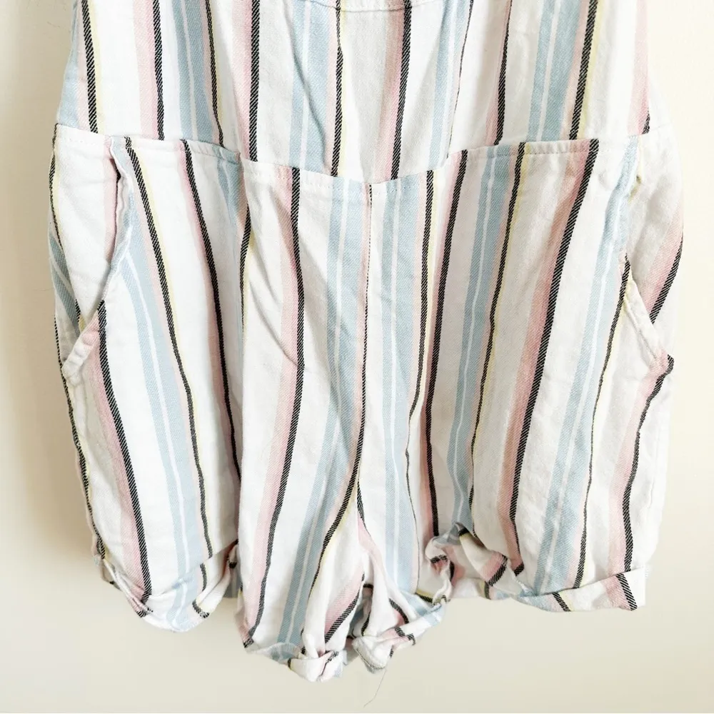 Ocean Drive Striped Lightweight Beach Overall Romper sz Medium - Image 3