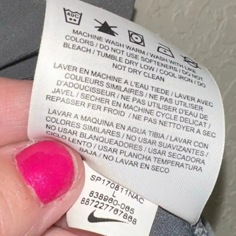 Nike Golf Gray V Neck Two Tone Blouse Size L - Image 6