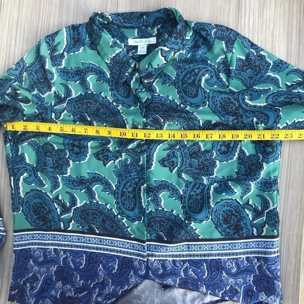 Charlie Jade polyester blouse Size Large - Image 9
