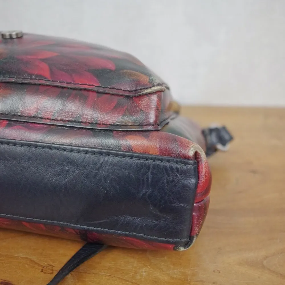 Patricia Nash Floral Leather Crossbody Purse - Image 4