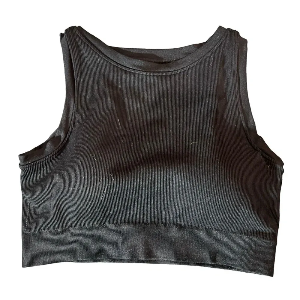 Pro-Fit‎ Women's XL Black Ribbed Cropped Athletic High Neck Tank Top - Image 2