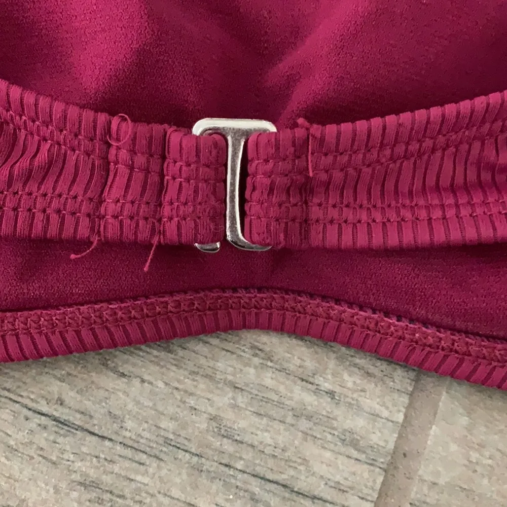 California waves burgundy ribbed bikini top - Image 3