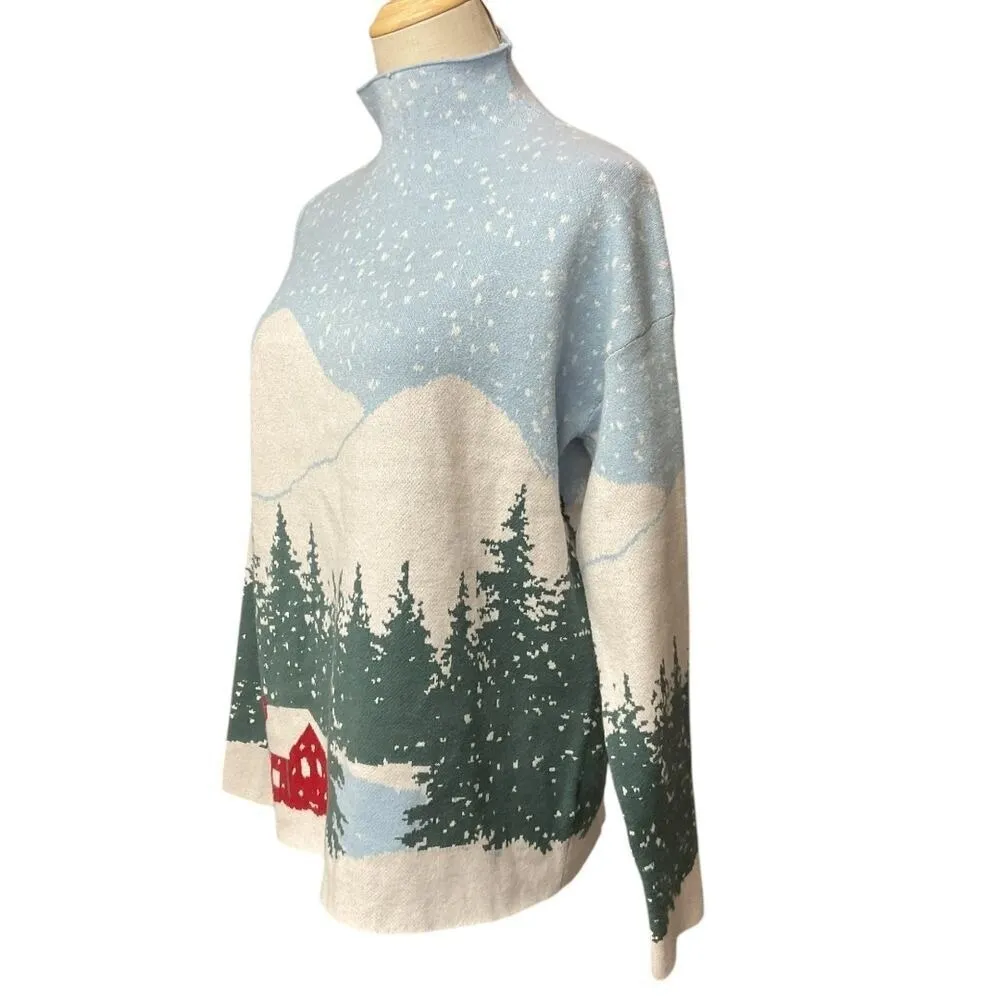 Tahari Women's Mock‎ Neck Cabin Winter Long Sleeve Sweater Size M Cozy Knit - Image 4