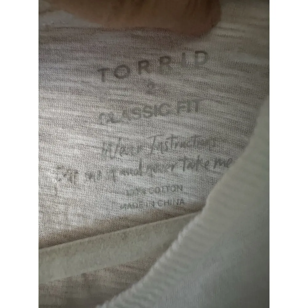 Torrid Palm Tree Vintage Crew Neck Tee White Size 2 / 2X / XXL - Image 4