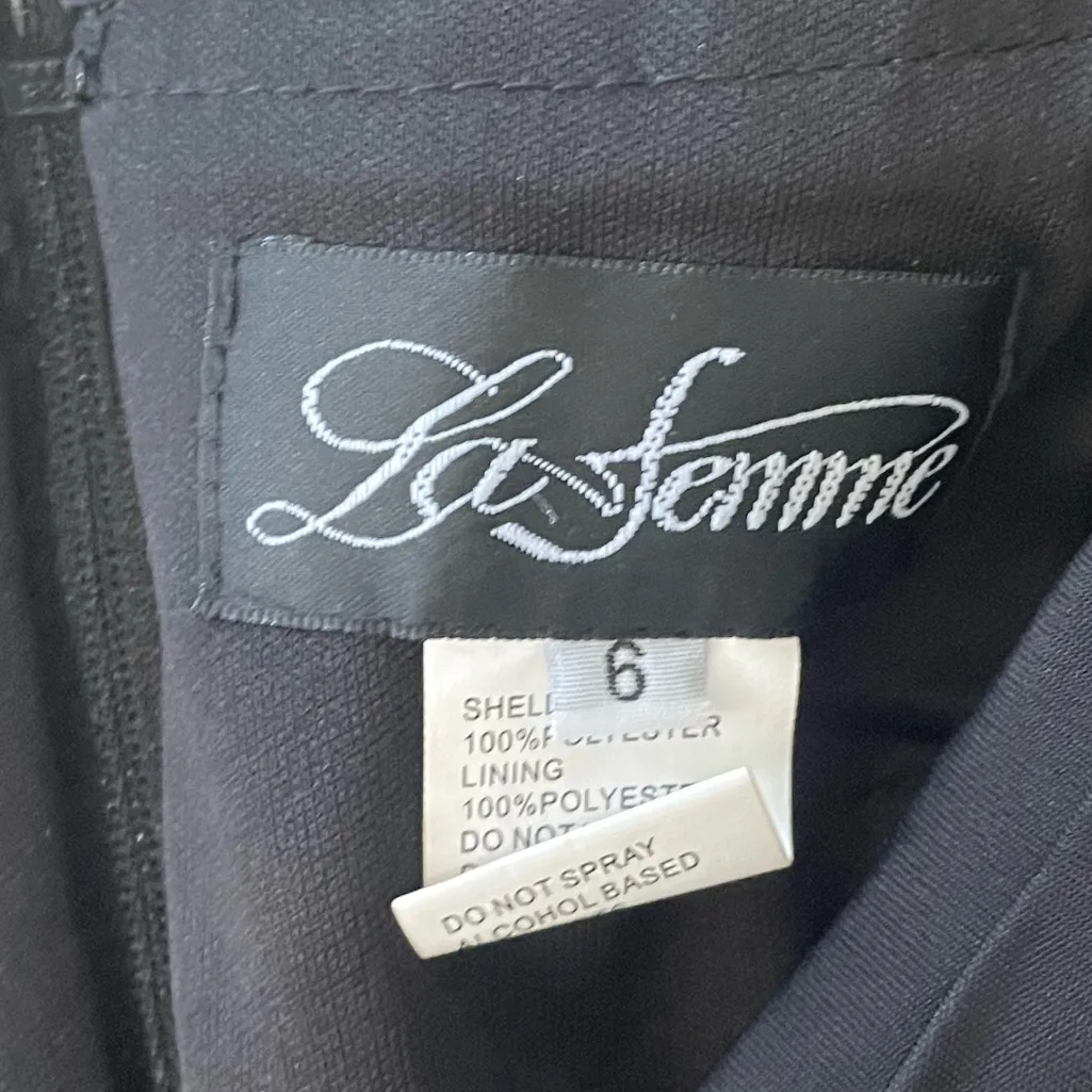 New! La Femme 30040 Long Black Cocktail Gown Sz 6‎ $438 - Image 6