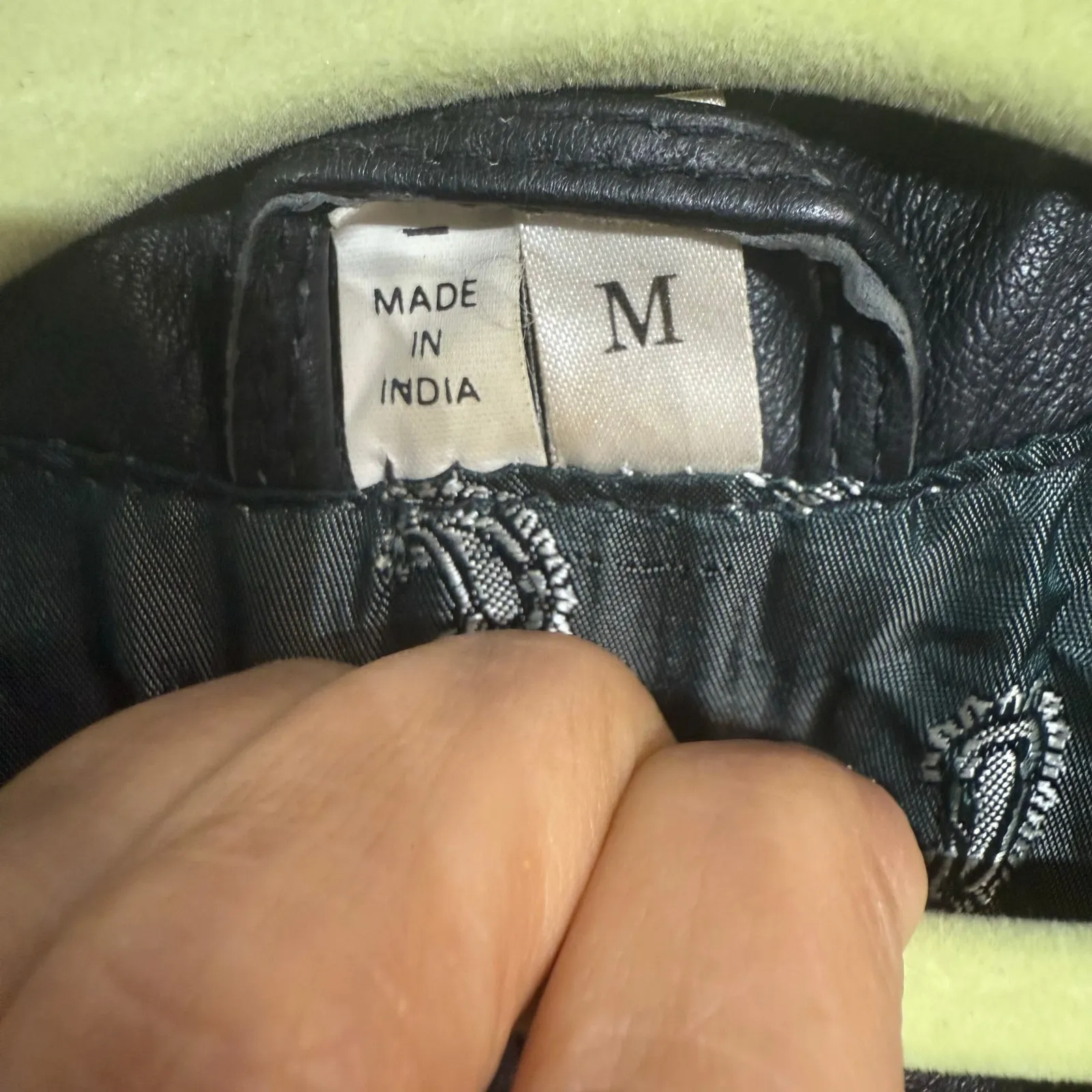 Vintage Black Leather Fringe Crop Moto Jacket Sz M Size M - Image 5