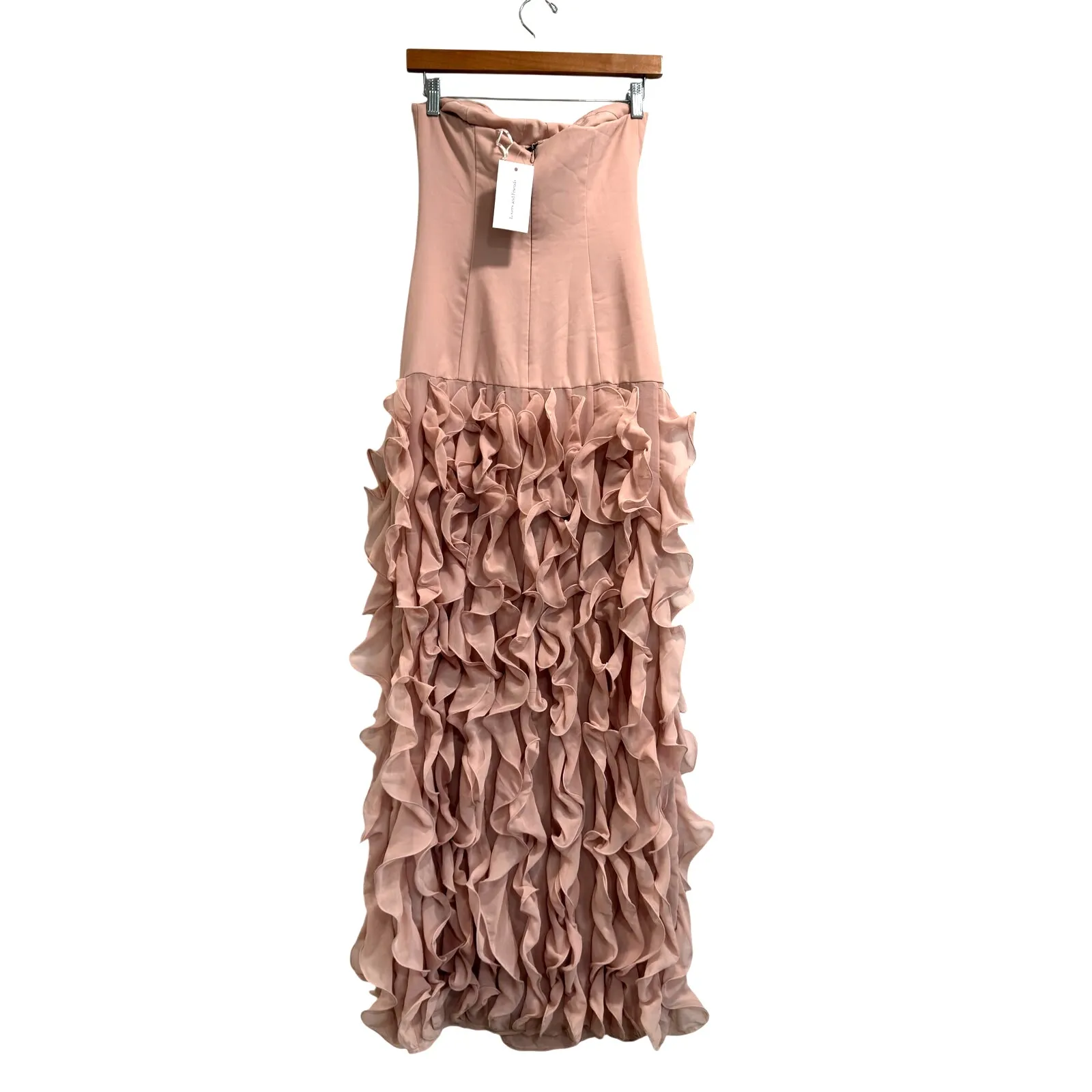 Lovers + Friends Rori Old Money Elegant Event Party Mauve Ruffle Gown NWT XS - Image 4