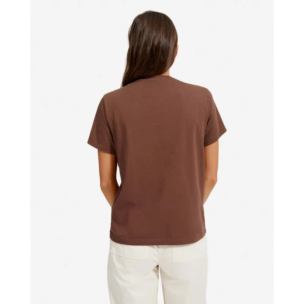 Everlane Womens The Organic Cotton Box-Cut Logo Tee Toasted Coconut Brown S - Image 2