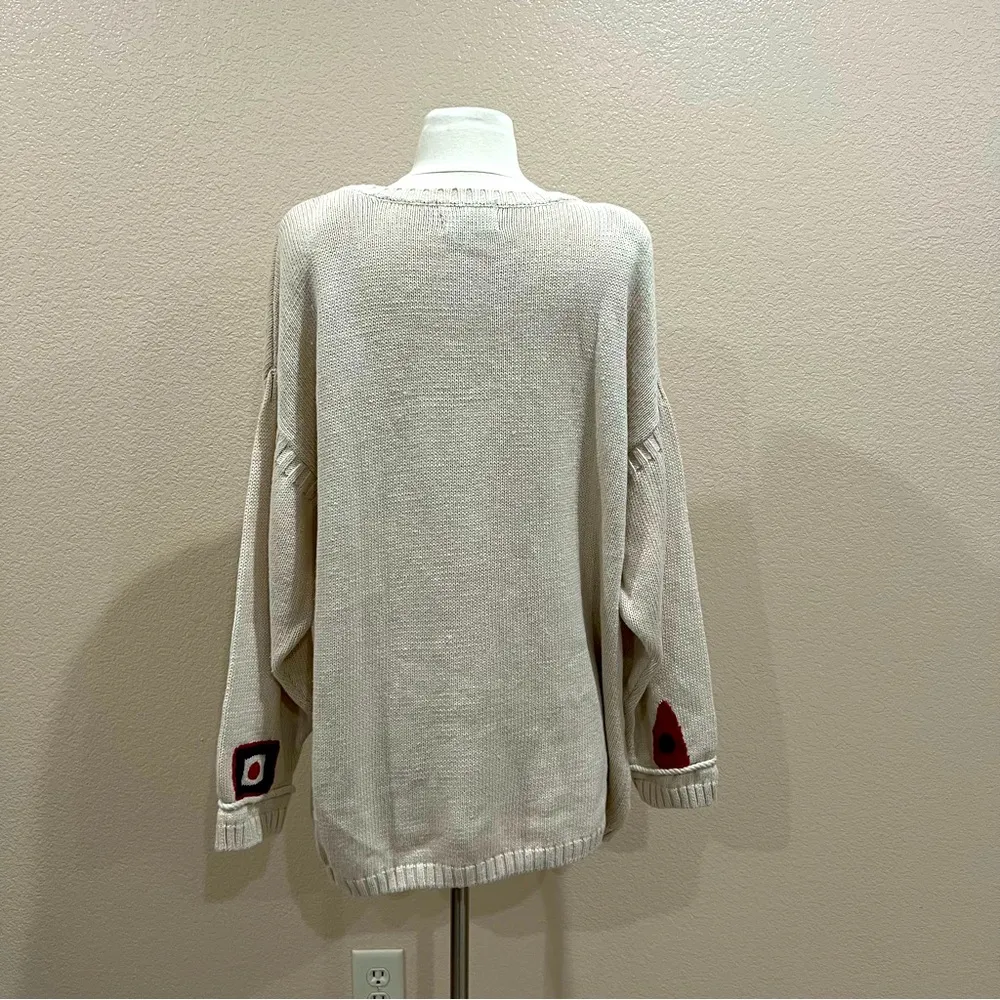 Vintage Nautical Sweater by Cambridge Dry Goods Company Size Large Red - Image 4