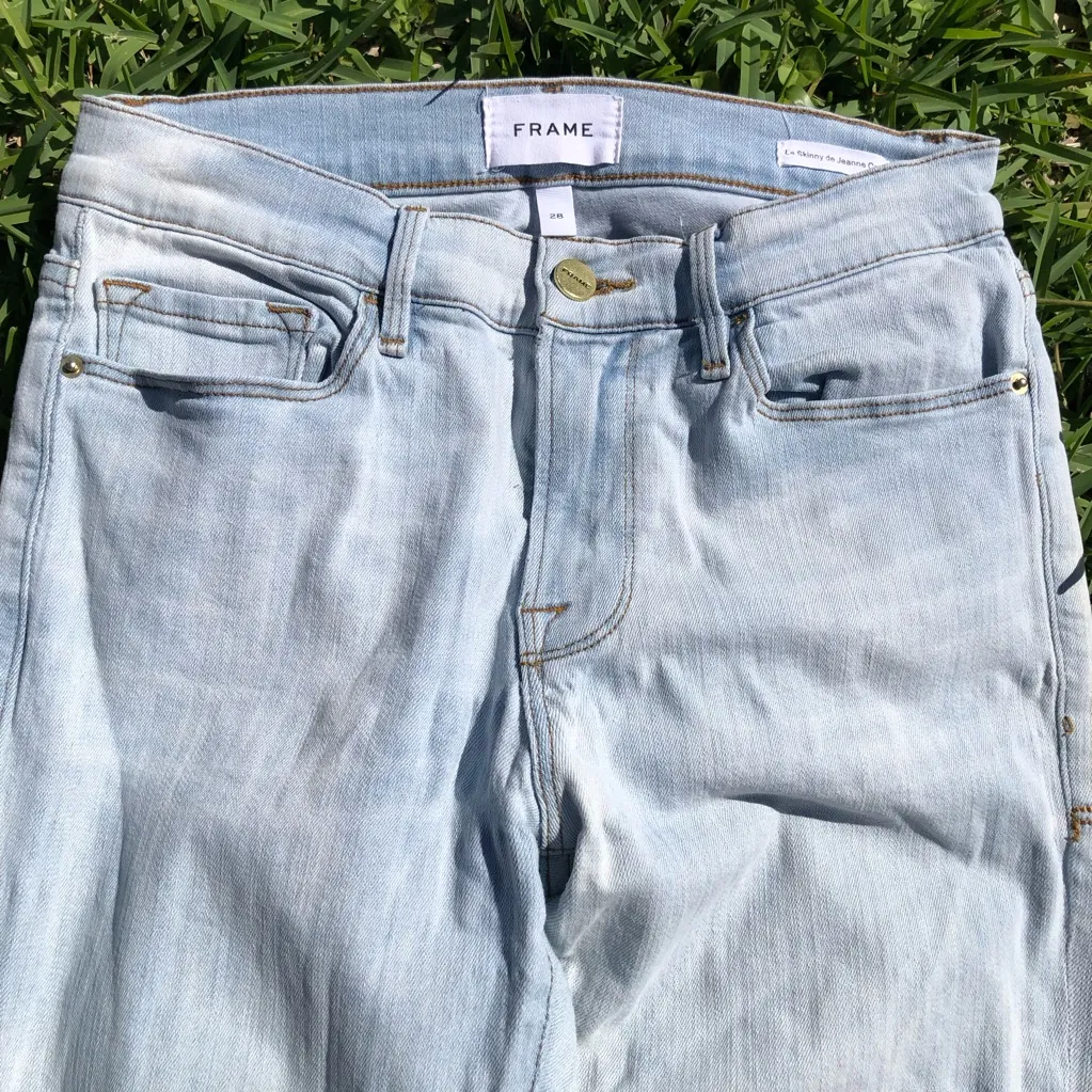 Frame denim Le skinny de Jeanne crop Jeans Light Wash Stretch 28 - Image 3