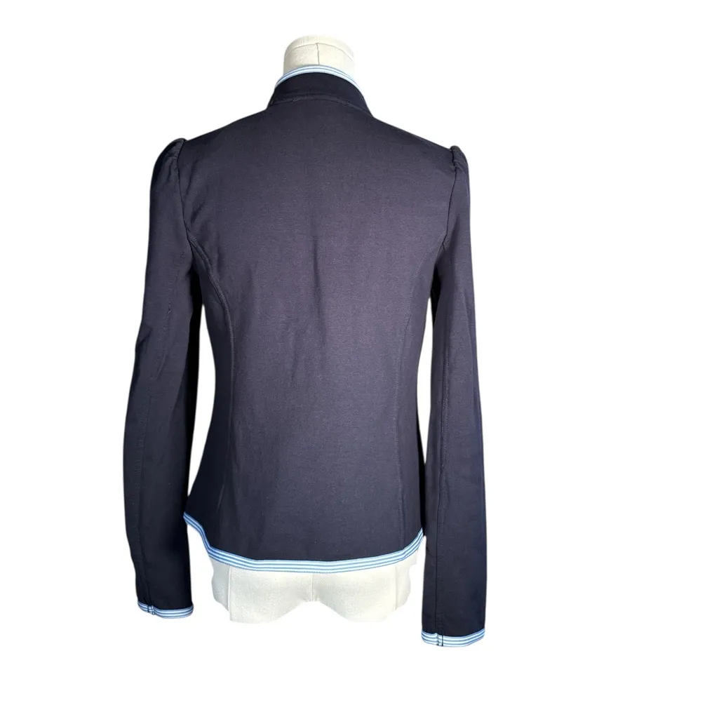 Tommy Hilfiger Soft Navy Blue Band Jacket with‎ Light Blue Trim - Image 2