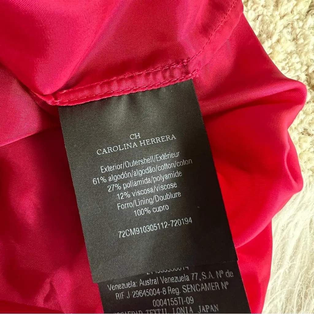 Carolina Herrera Red Lace High Neck Above Knee Sheath Dress - Image 13