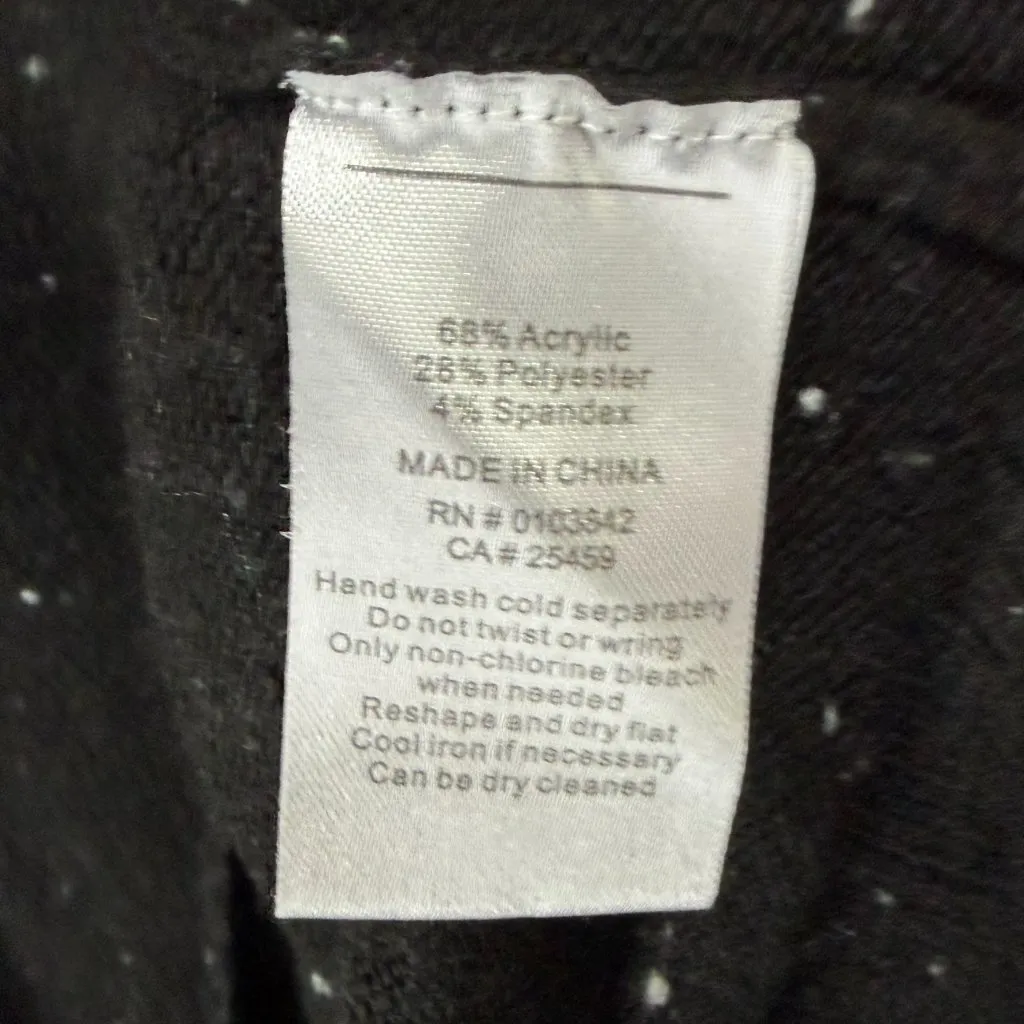 Evereve Harlow Knit Sweater S Black Speckled V Neck Drop Shoulder Pullover Cozy - Image 12