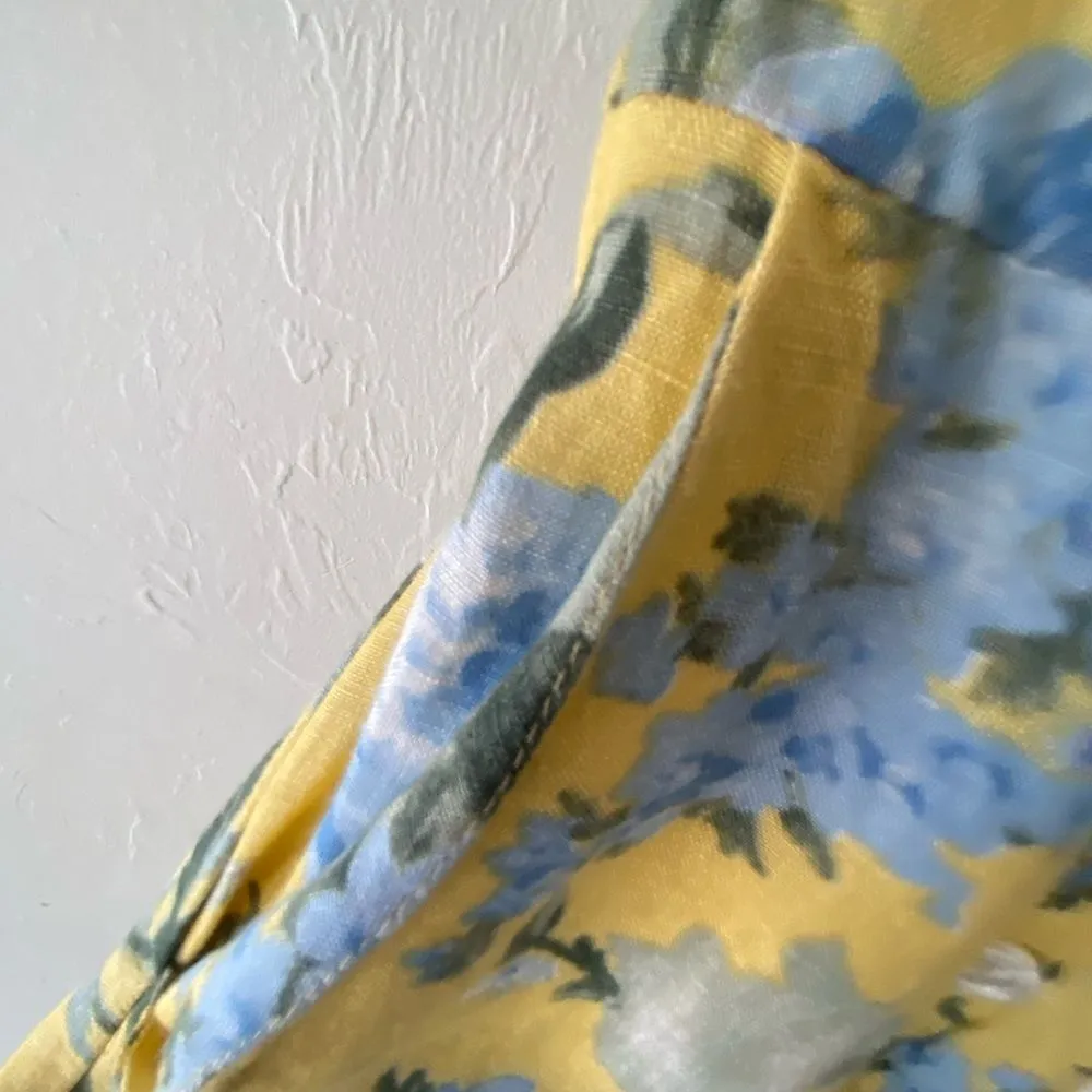 Mango yellow blue floral short sleeve romper - Image 7