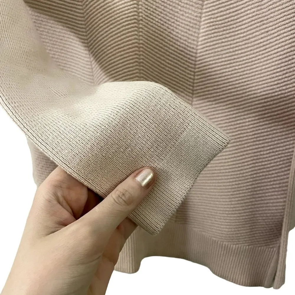 Calvin Klein Jeans tan neutral vneck sweater knit classic design ribbed sleeve - Image 4