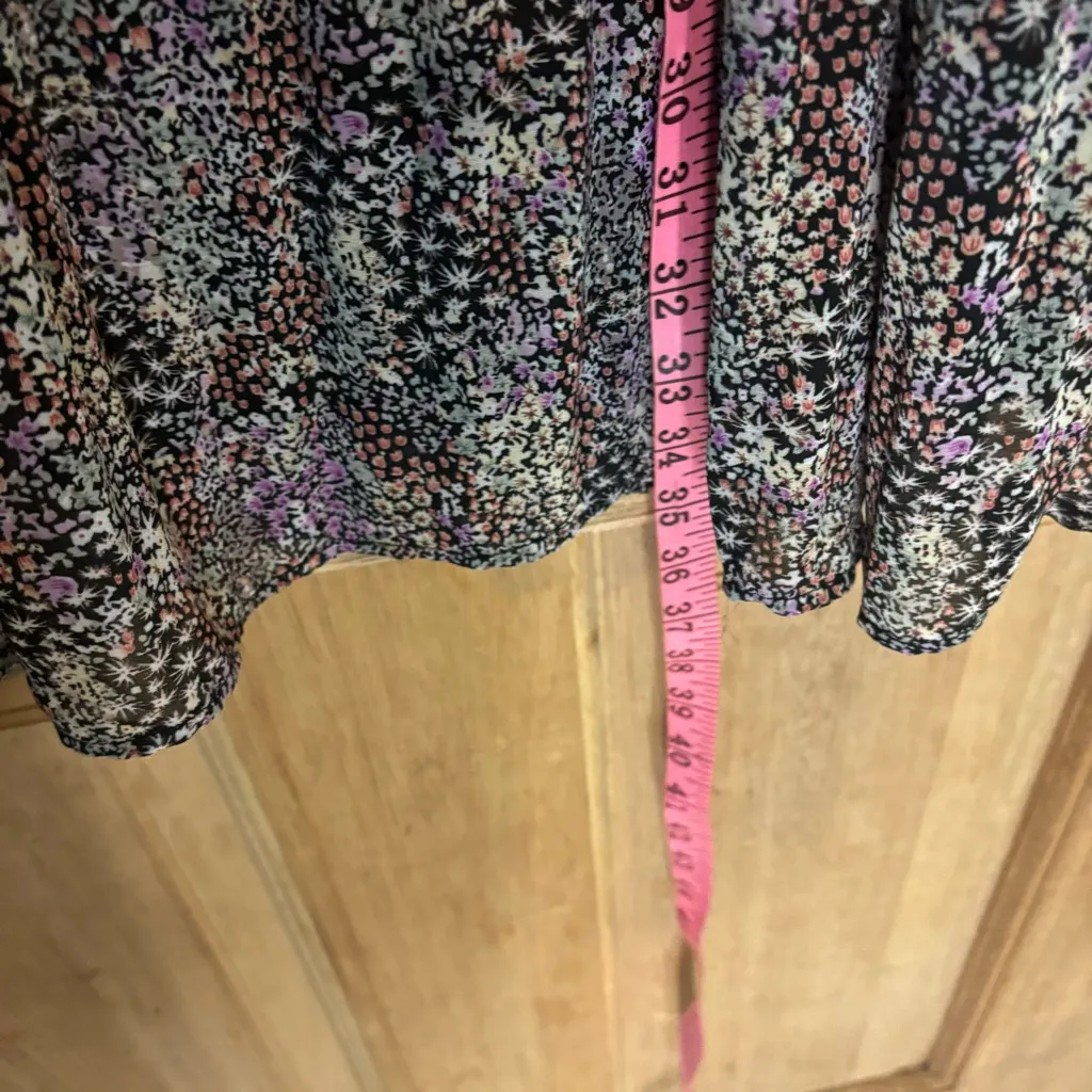 Wishlist apparel Floral Pleated‎ Long Sleeve Mini Dress Small/Medium - Image 5