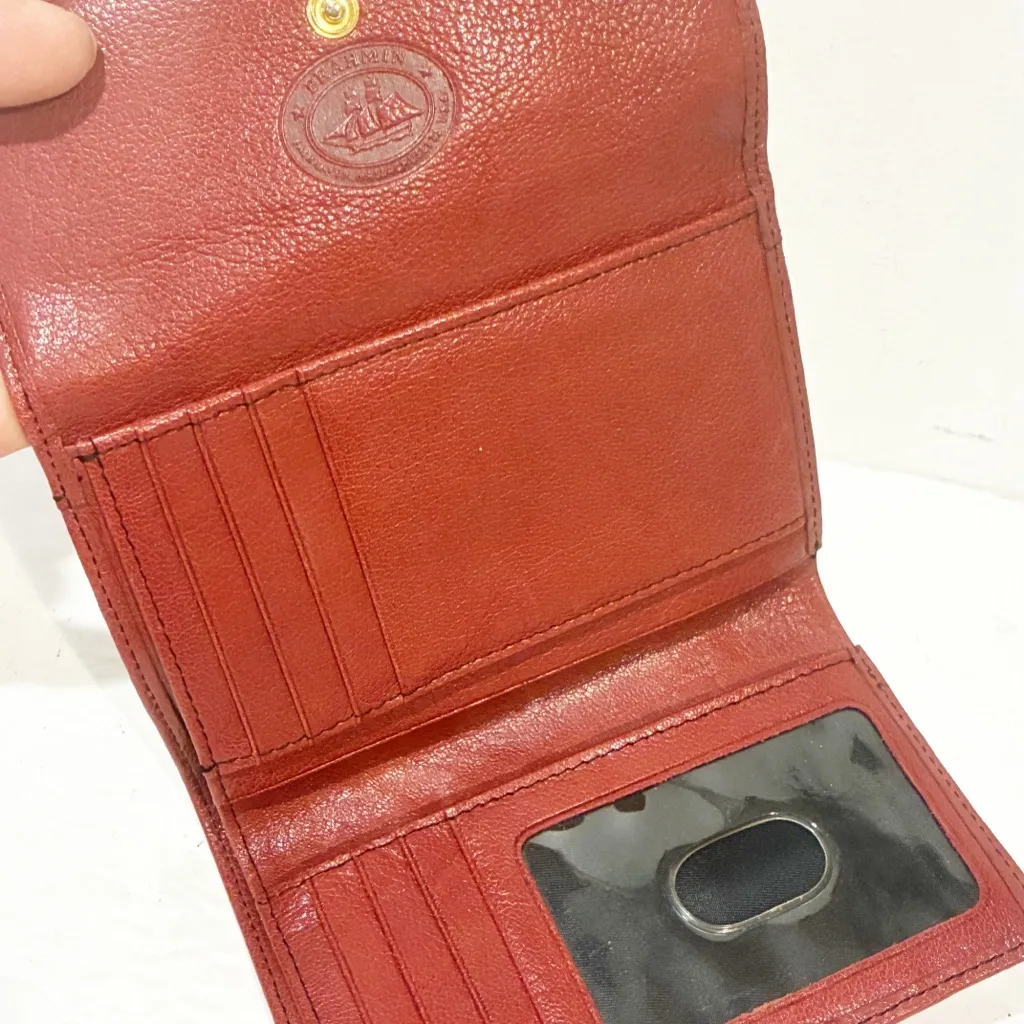 Brahmin Red Soft Leather BiFold Snap Multi Card Slot Wallet - Image 3