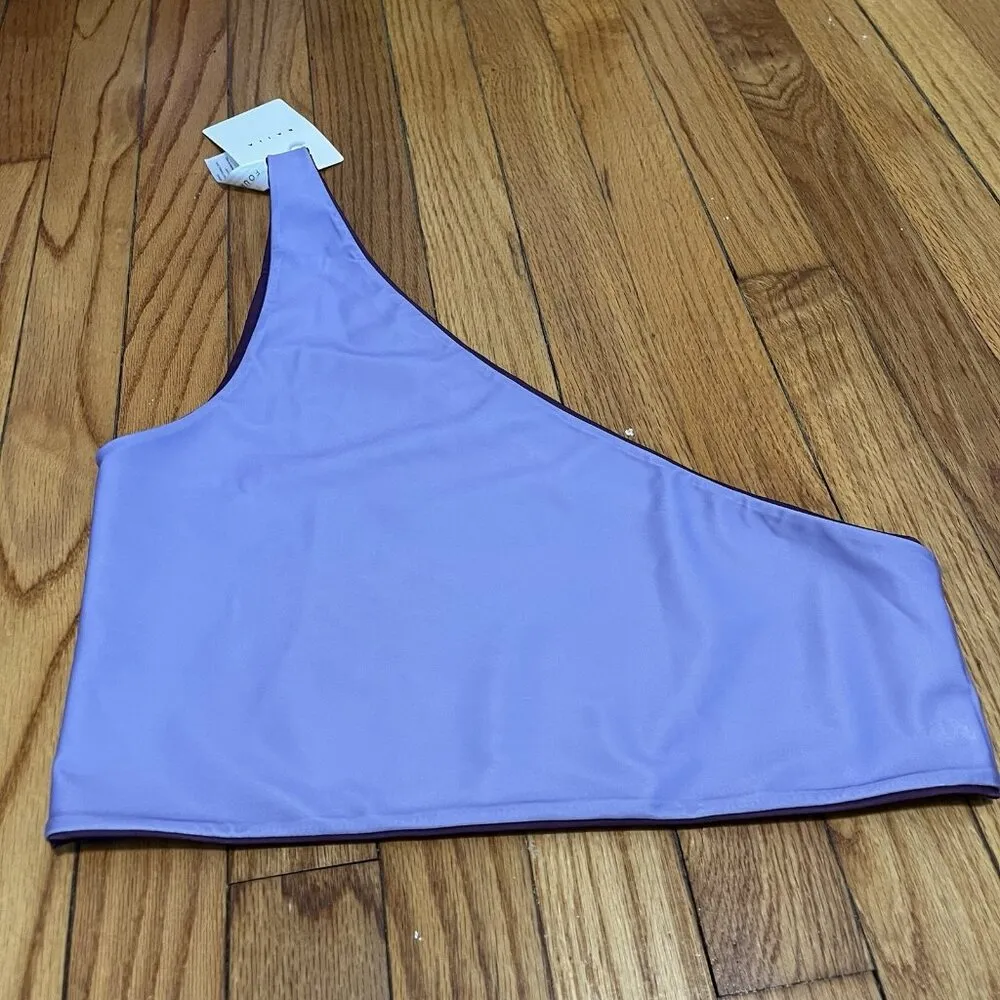 Baiia NWT Purple Reversible One‎ Shoulder Bikini Top Size 10 - Image 8