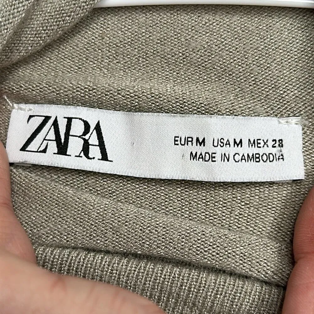 ZARA: Corset Style Mock Neck Ribbed Long Sleeve Top - Image 3