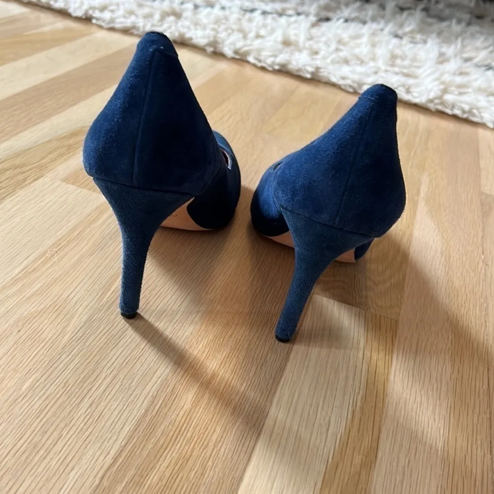 CORSO COMO DEL NAVY SUEDE 10‎ PREMIUM LEATHER WOMENS DRESS HEEL 2.5” PUMPS - Image 3