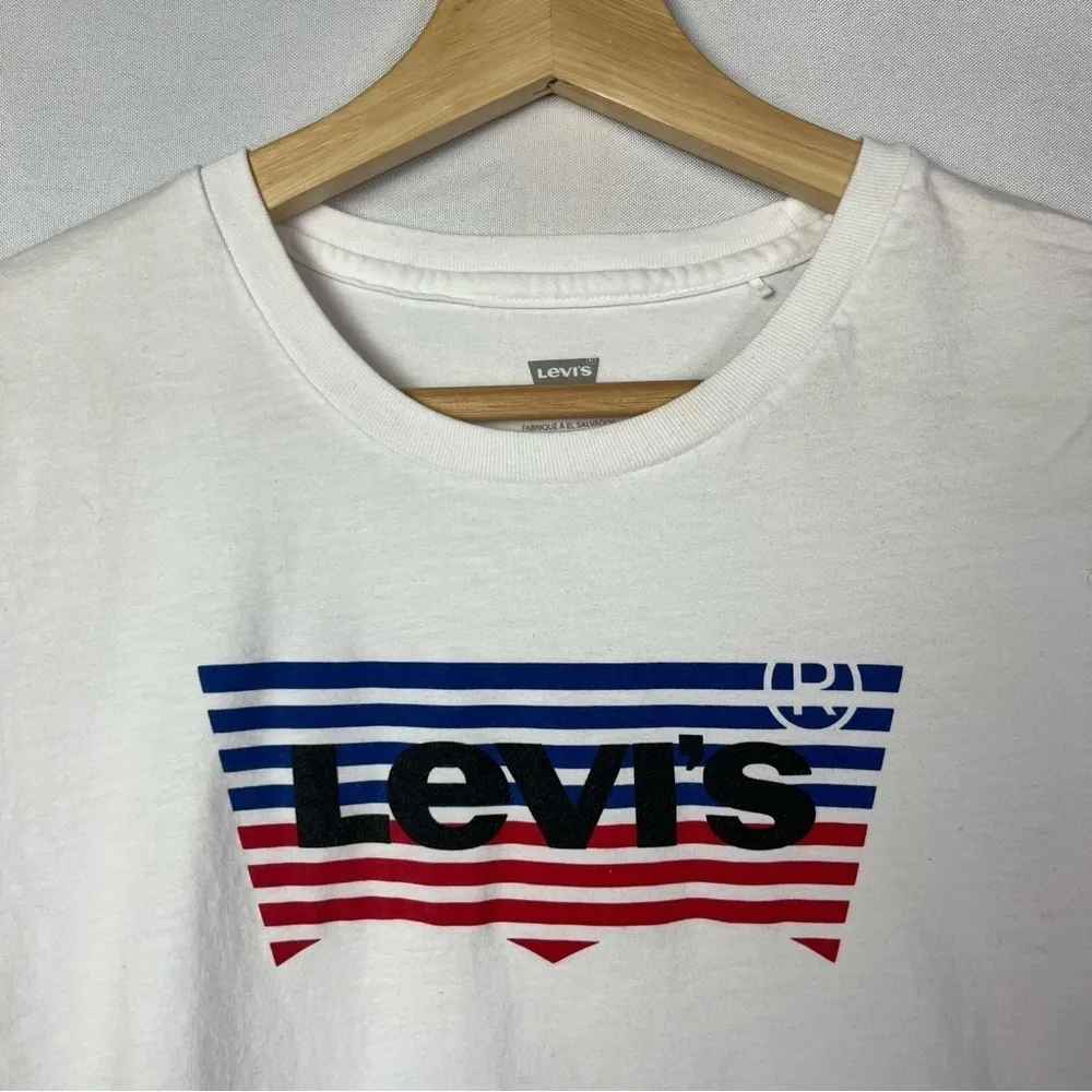 Levi's White Batwing Perfect Cotton Logo Crewneck T-Shirt S - Image 3