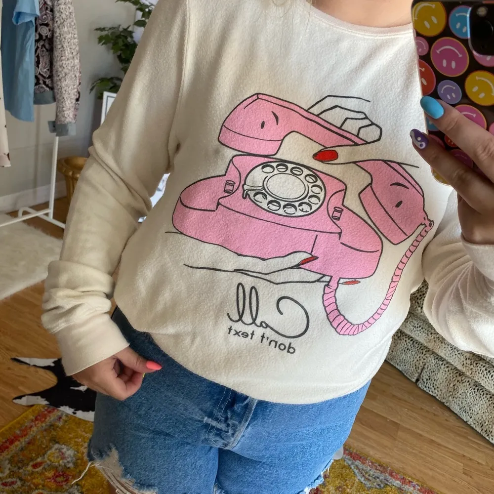 wildfox cream call don't text vintage jumper - Image 99