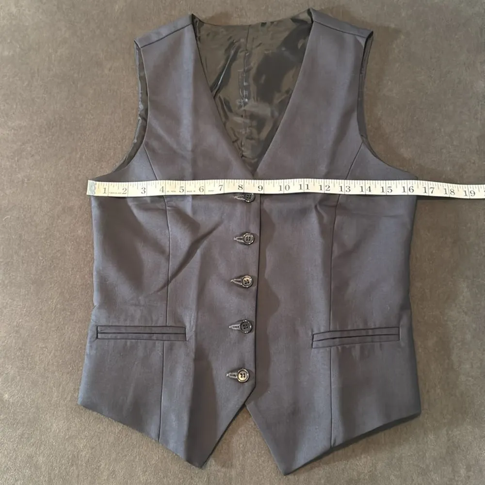 Women’s Dark Gray Slim Fit 3 Piece Formal Tuxedo Suit Shawl Lapel Size 6 NWOT - Image 8