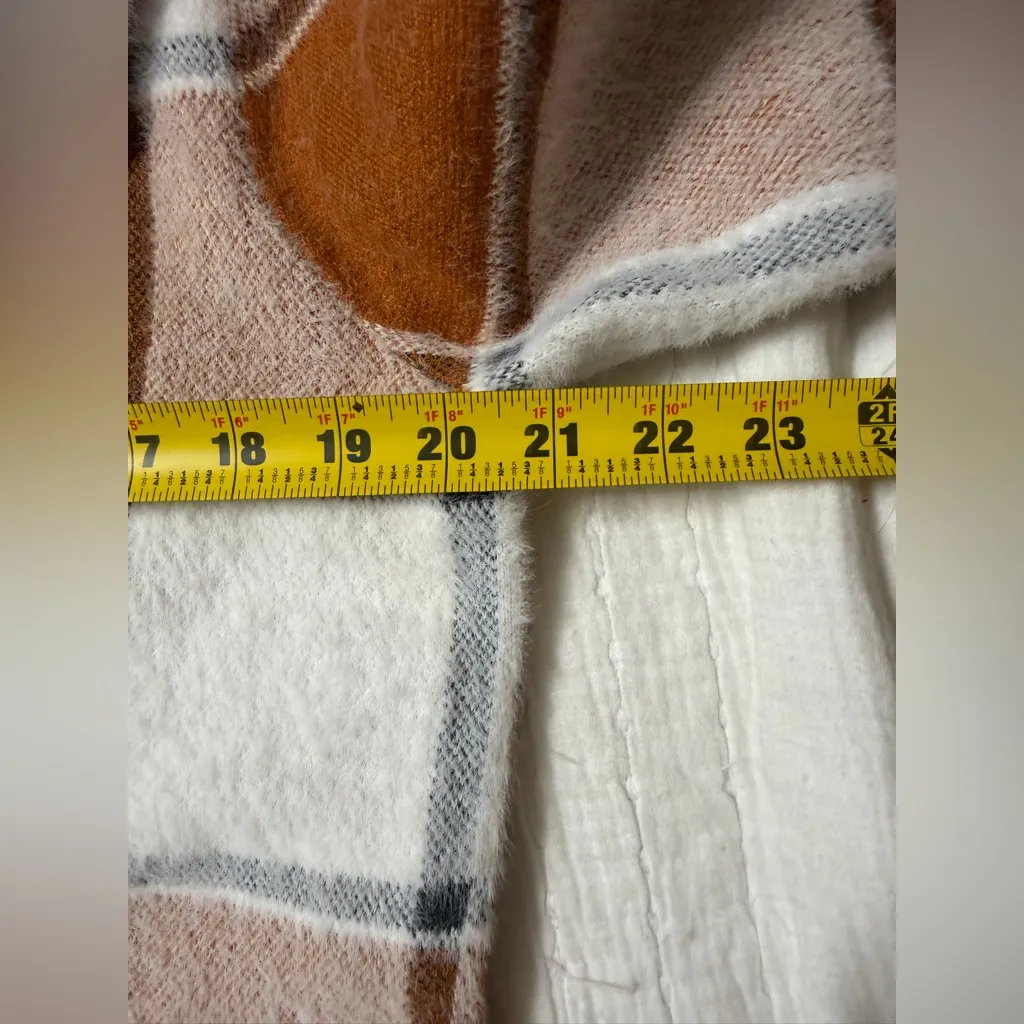 Rachel Zoe Casual Plaid Full Zipper Soft Cozy Hooded Sweater; size large - Image 6