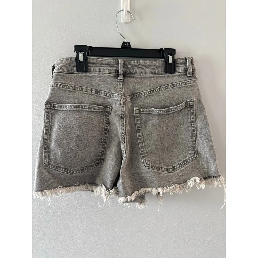 H&M Divided Womens Acid Wash Jean Shorts Size 8 Gray Raw Hem High Rise Festival - Image 5
