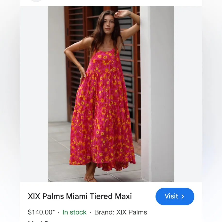 🌸XIX Palms Miami Hot Floral Sleeveless Tiered Flowy Maxi Dress #Pk Pink - Image 2