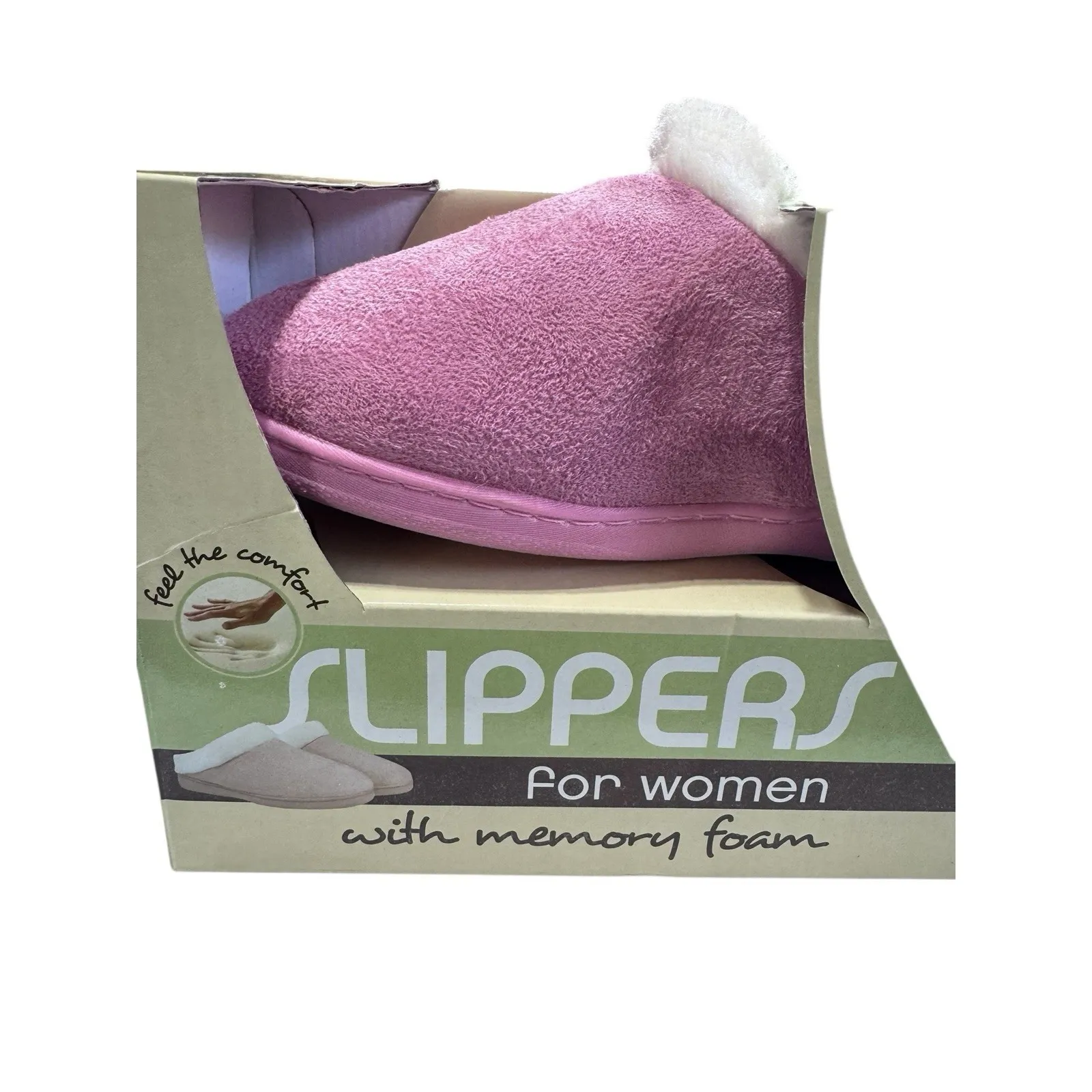 Silver One International Womens Memory Foam Slippers Pink Plush Comfort M/L 8 - Image 5