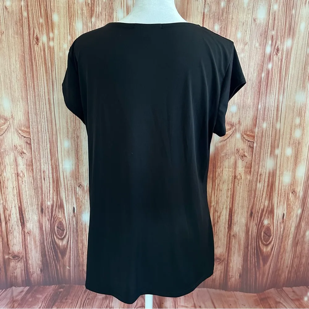 Studio Works Black Ruffle Trim Short Sleeve Blouse - Image 7