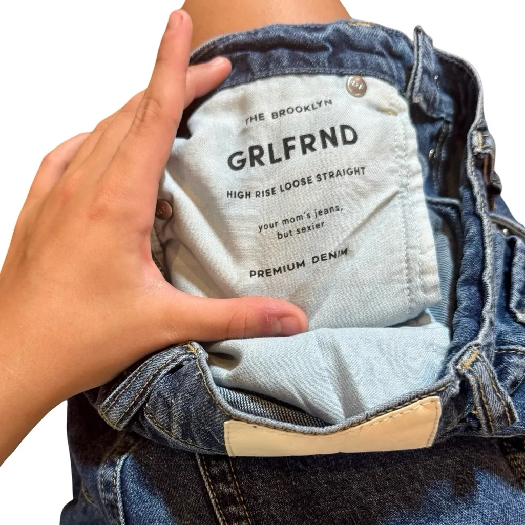 GRLFRND The Brooklyn High Rise Loose Straight Wide Leg Jeans in Humboldt - Image 14