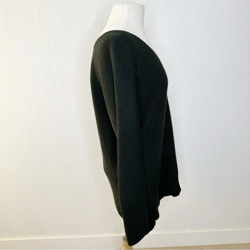 ATHLETA Hanover Merino V-Neck Oversized Sweater Dark Forest Green | Medium - Image 5