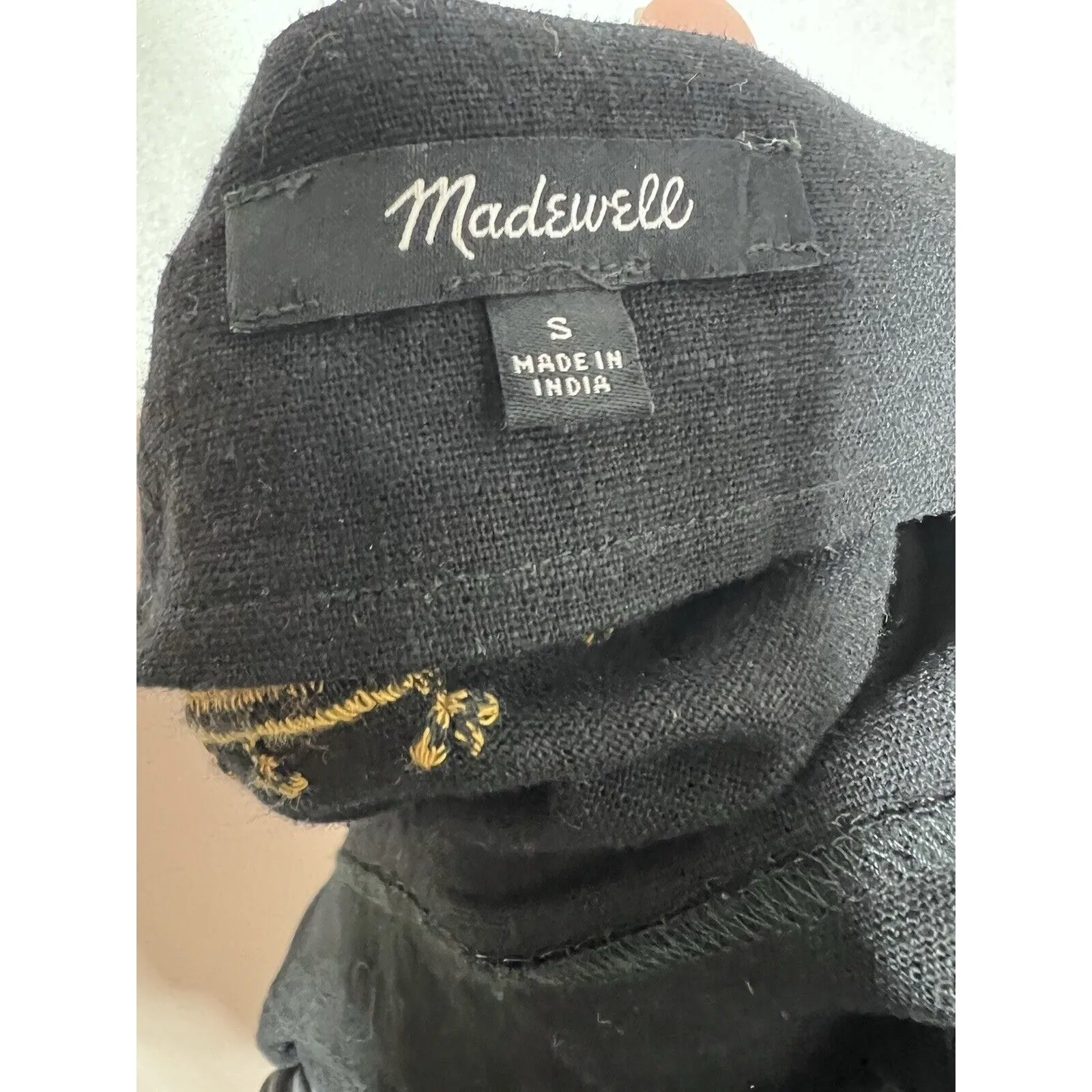 Madewell Mini Womens Dress S Moroccan Embroidered Square Neck Boho Ethnic chic - Image 8