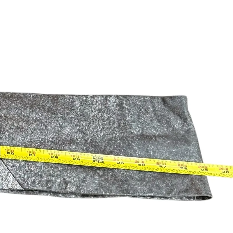 Scanlan & Theodore Lamb Leather Tie‎ Waist Belt Metallic Black Futuristic Chic - Image 4