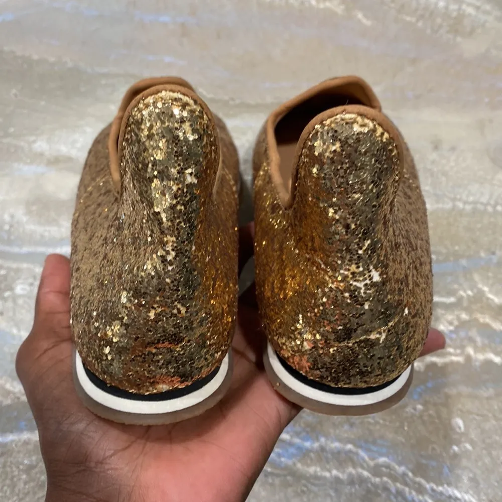 Glitter Women Ballet Flats Sequin Upper Almond Toe Gold Size Women’s 8 - Image 9