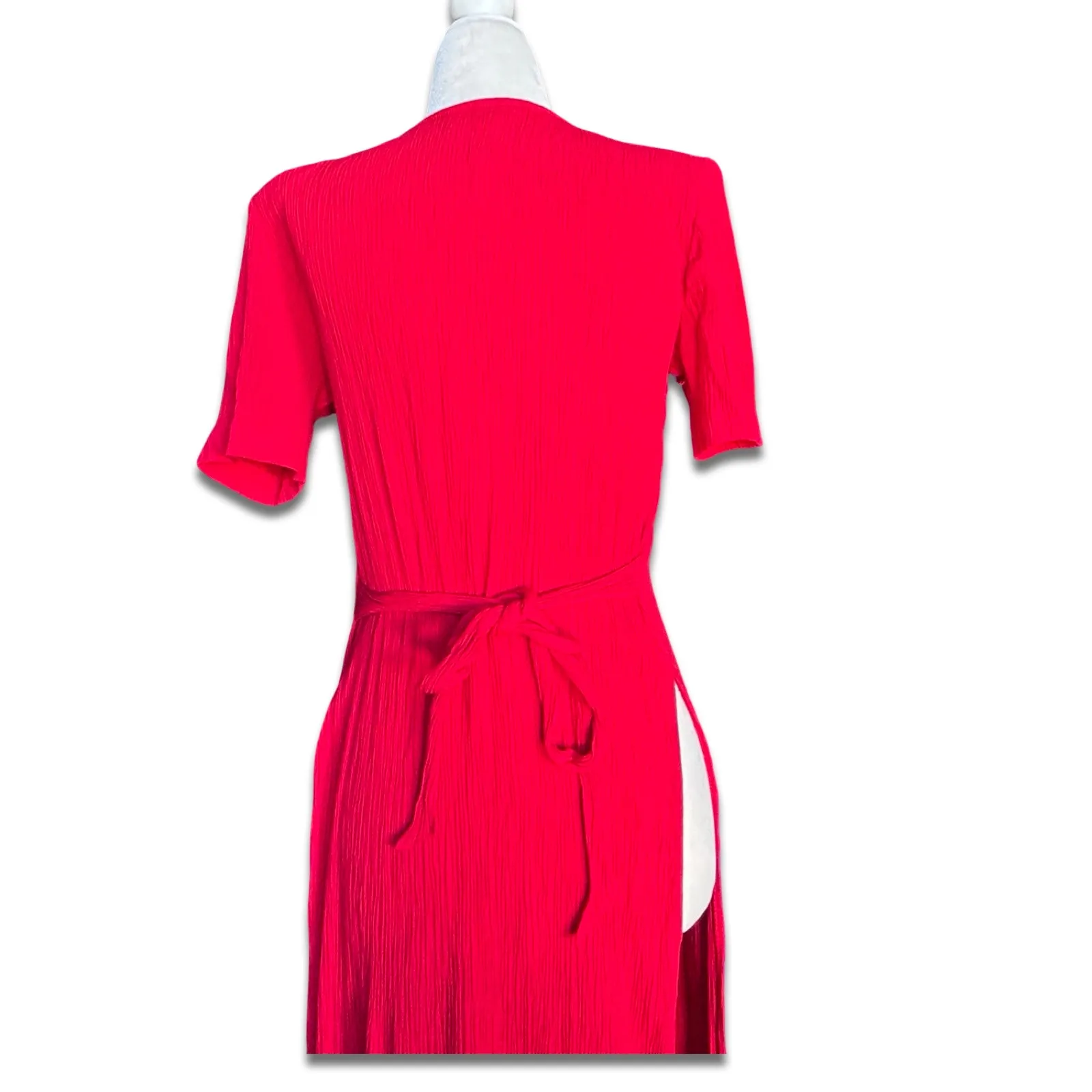 Vintage All That Jazz Red Tie Front Layered Jacket Duster 90s Romantic Eclectic Size 6 - Image 7