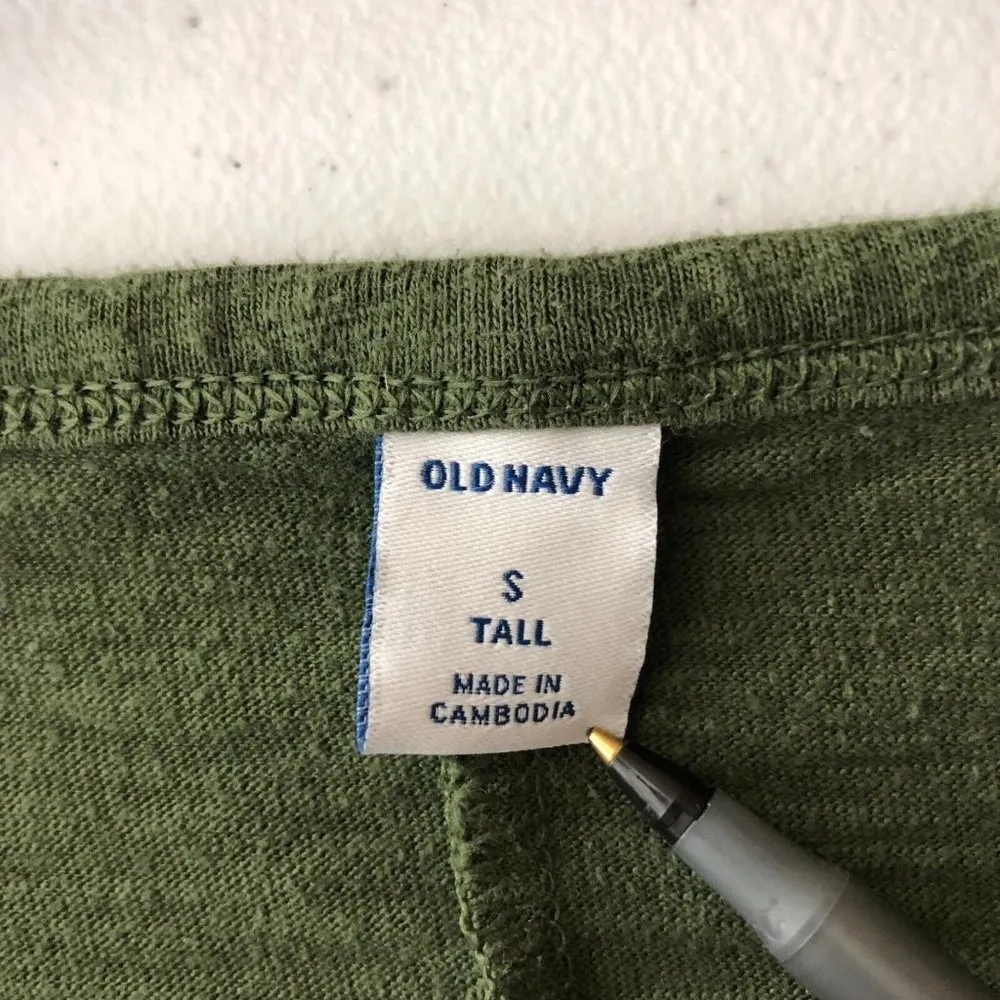 Old Navy T Shirt Shift Dress Slub Knit Cotton Blend Olive Green S Tall - Image 3