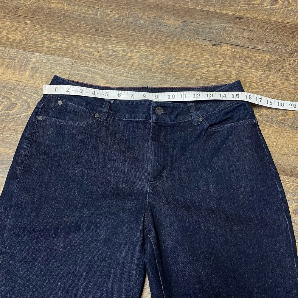 Talbots Jeans Women 10/30 Blue Curvy Fit Straight Leg Ankle Crop Denim Dark Blue - Image 2